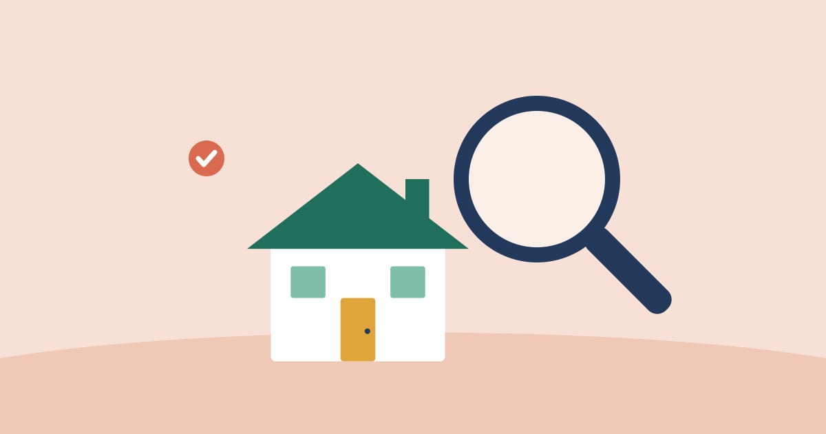 Illustration: a magnifying glass over a house