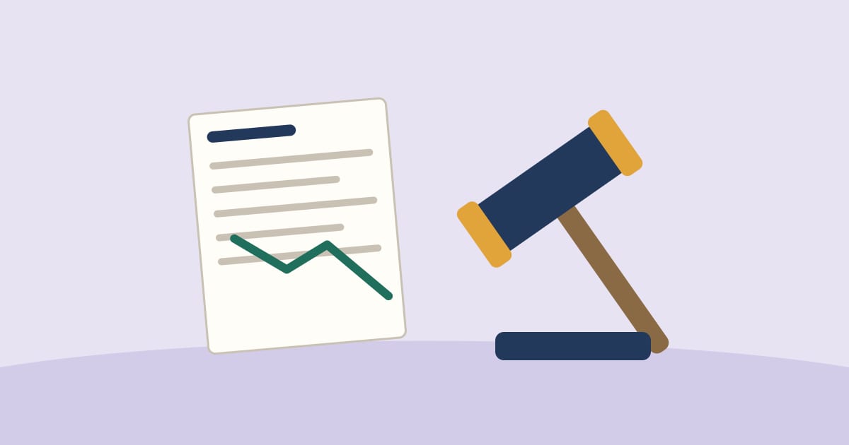 Illustration: a gavel next to an assessment notice